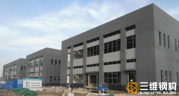 山東三維鋼結構公司建造的蚌埠天成包裝科技股份有限公司實物圖